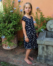 Mädchenkleid Blau Kurzärmelig - Klüngelkram Indian Affairs